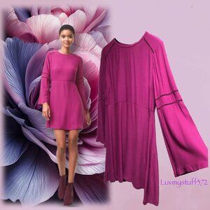 Cute LOFT Pink Midi Dress with pretty cutout details.